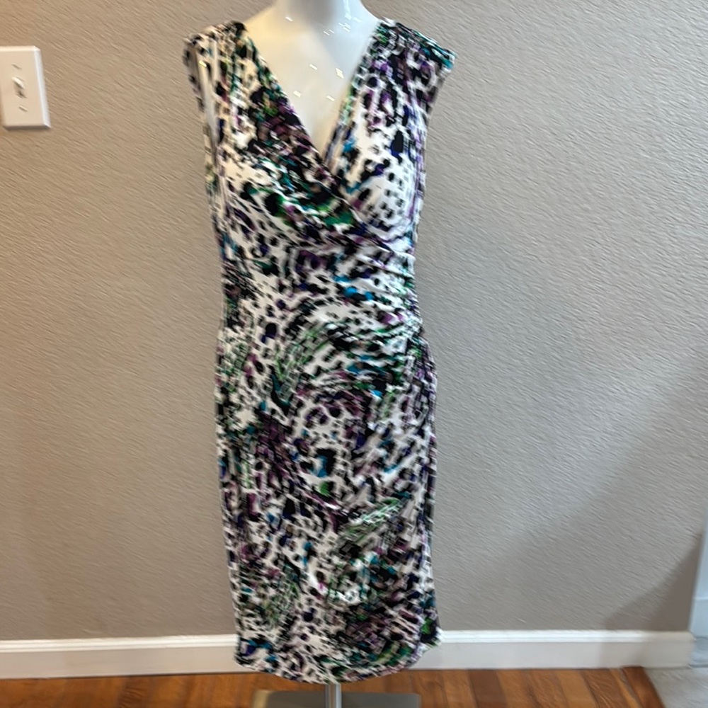 Maggie L Elegant Multicolor Sleeveless Dress size 10 petite